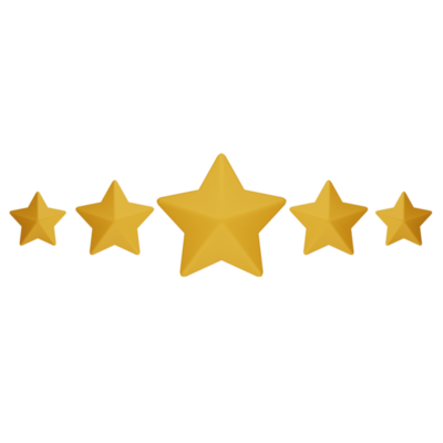 golden-stars-for-excellent-evaluation-from-client-and-customer-satisfaction-concept-by-3d-render-illustration-png