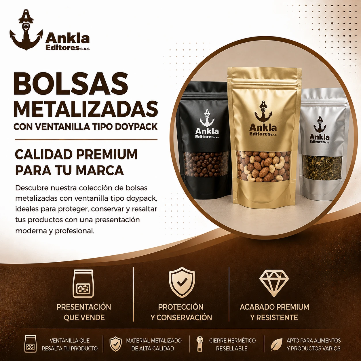 13 bolsas metalizadas doypack